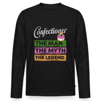 Pastry Baking Sweets - Men's Premium Organic Long Sleeve Shirt - black - Front - Nico (187cm)