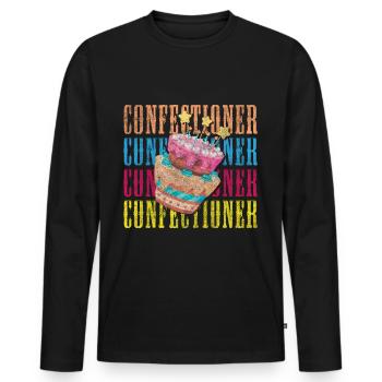 Cake Taste Master Pastry Chef - Men's Premium Organic Long Sleeve Shirt - black - Front - Nico (187cm)