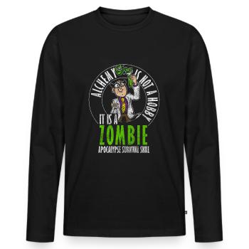 Chemical Chemist - Men's Premium Organic Long Sleeve Shirt - black - Front - Nico (187cm)
