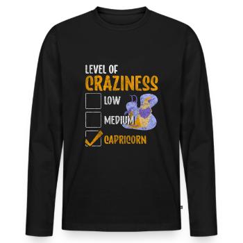 Élément Capricorne Superstition terrestre - T-shirt manches longues Premium bio Homme - noir - Devant - Nico (187cm)