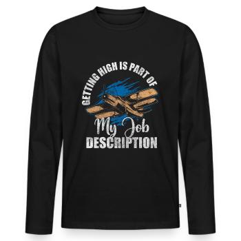 Airplane Model Building Glider - Men's Premium Organic Long Sleeve Shirt - black - Front - Nico (187cm)