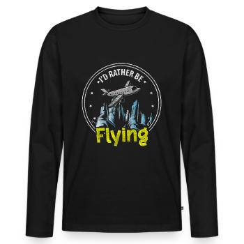 Airplane Airfield Aviation Glider - Men's Premium Organic Long Sleeve Shirt - black - Front - Nico (187cm)