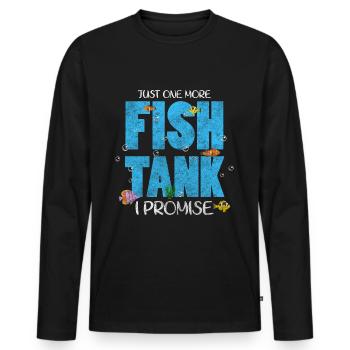 Fish aquarists under water - Men's Premium Organic Long Sleeve Shirt - black - Front - Nico (187cm)