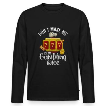 Dépendance au jeu de casino - T-shirt manches longues Premium bio Homme - noir - Devant - Nico (187cm)