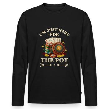 Casino Gambling Hold'em Game - Men's Premium Organic Long Sleeve Shirt - black - Front - Nico (187cm)