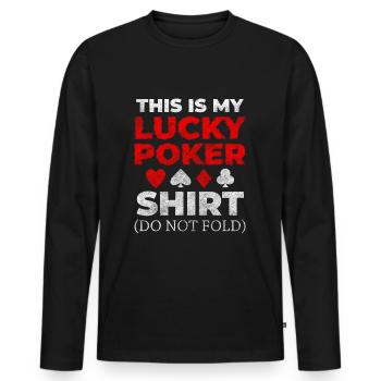 Ace Card Game Double Head All In - T-shirt manches longues Premium bio Homme - noir - Devant - Nico (187cm)