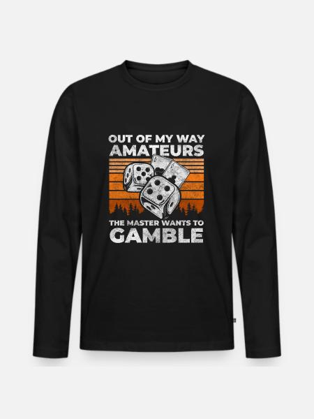 Card Play Game - Men's Premium Organic Long Sleeve Shirt - black