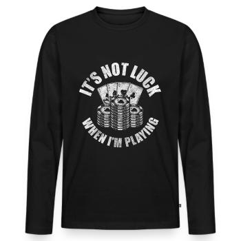 Kartenspiel Glücksspiel Blackjack - Männer Premium Bio Langarmshirt - Schwarz - Vorne - Nico (187cm)