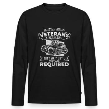 Puissance de feu des armes militaires en acier - T-shirt manches longues Premium bio Homme - noir - Devant - Nico (187cm)