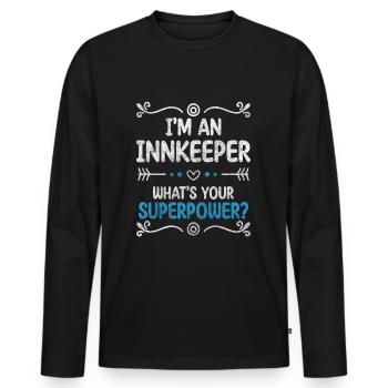 Wirt Party Bar Tabak - T-shirt manches longues Premium bio Homme - noir - Devant - Nico (187cm)