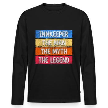 Wirt Bier Bar Tabak - Männer Premium Bio Langarmshirt - Schwarz - Vorne - Nico (187cm)