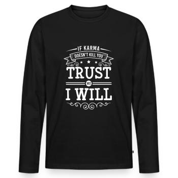 Fate Good Deed Sarcasm Spiritual - Men's Premium Organic Long Sleeve Shirt - black - Front - Nico (187cm)