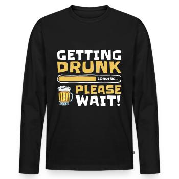 Beer drinkers Drunkards Humor Drinking pleasure - Men's Premium Organic Long Sleeve Shirt - black - Front - Nico (187cm)