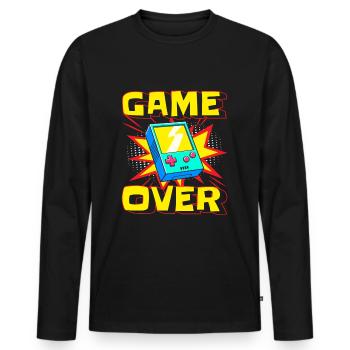 Comicstyle Style Pow! - Männer Premium Bio Langarmshirt - Schwarz - Vorne - Nico (187cm)