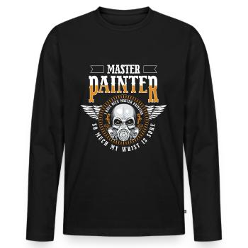 Painting Profession Master Painter Wallpapering - Men's Premium Organic Long Sleeve Shirt - black - Front - Nico (187cm)