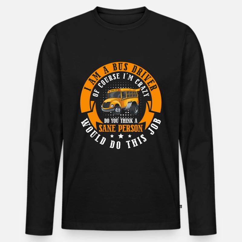 Fahrer Omnibus Linienbus Kraftfahrer - Männer Premium Bio Langarmshirt - Schwarz