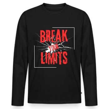 break your limits - Männer Premium Bio Langarmshirt - Schwarz - Vorne - Nico (187cm)