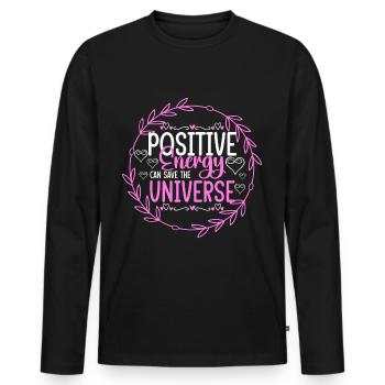 Positive Strengthen self-confidence - Men's Premium Organic Long Sleeve Shirt - black - Front - Nico (187cm)