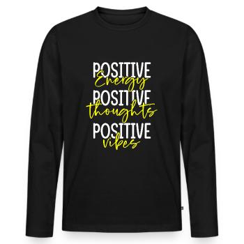 Positive self-love self-confidence - Men's Premium Organic Long Sleeve Shirt - black - Front - Nico (187cm)