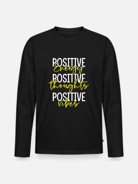 Positive self-love self-confidence - Men's Premium Organic Long Sleeve Shirt - black