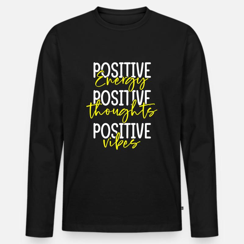 Positiv Eigenliebe Selbstbewusstsein - Männer Premium Bio Langarmshirt - Schwarz