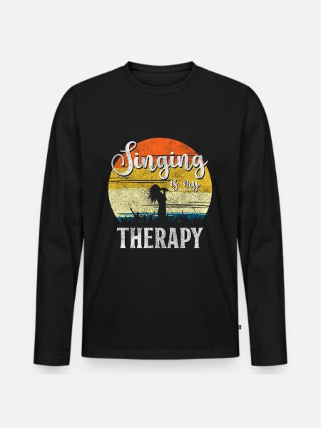 Music Choir Microphone - Men's Premium Organic Long Sleeve Shirt - black