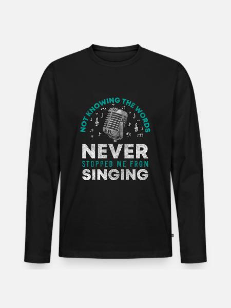 Music Hobby Voice Microphone - Men's Premium Organic Long Sleeve Shirt - black