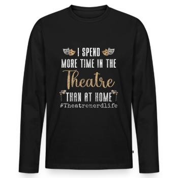 Theater Schauspielerin Probe - Männer Premium Bio Langarmshirt - Schwarz - Vorne - Nico (187cm)