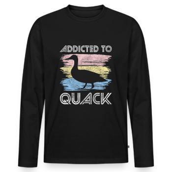 Canards, Canards en caoutchouc, Sauvagine - T-shirt manches longues Premium bio Homme - noir - Devant - Nico (187cm)