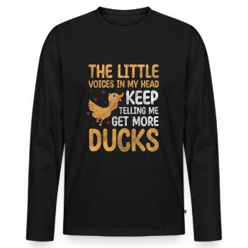 Canetons oiseaux aquatiques - T-shirt manches longues Premium bio Homme - noir - Devant - Nico (187cm)
