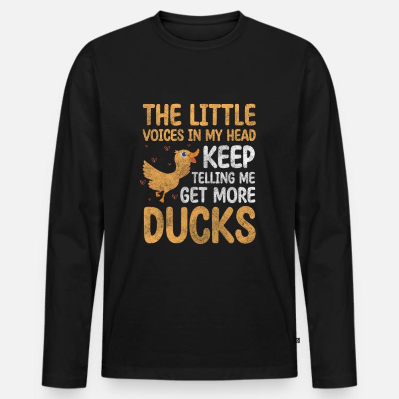 Entchen Wasservogel - Männer Premium Bio Langarmshirt - Schwarz