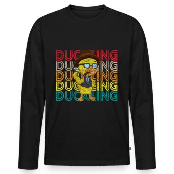 Duck Squeaky Duck Bathtub - Men's Premium Organic Long Sleeve Shirt - black - Front - Nico (187cm)