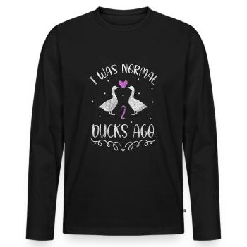 Duckling Animal Flying Duck Swimming - Men's Premium Organic Long Sleeve Shirt - black - Front - Nico (187cm)