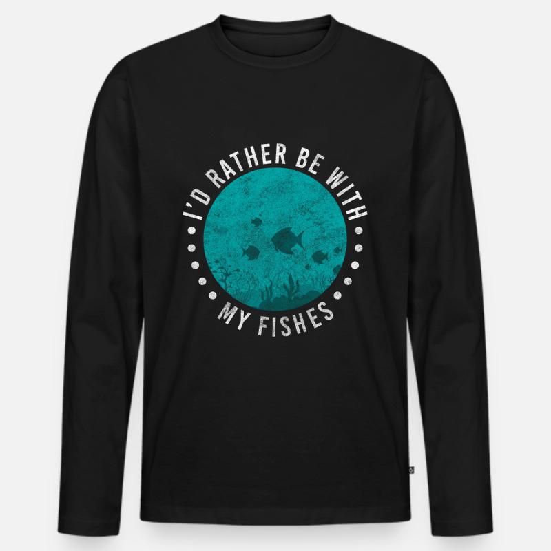 Fische Unter Wasser - Männer Premium Bio Langarmshirt - Schwarz