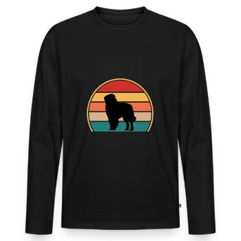 Chien de berger des Carpates Silhouette Rétro Coucher de soleil - T-shirt manches longues Premium bio Homme - noir - Devant - Nico (187cm)