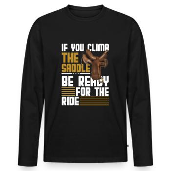 Désert de l’Ouest - T-shirt manches longues Premium bio Homme - noir - Devant - Nico (187cm)