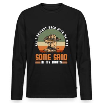 Wild West Wild Horse Western Horse - T-shirt manches longues Premium bio Homme - noir - Devant - Nico (187cm)