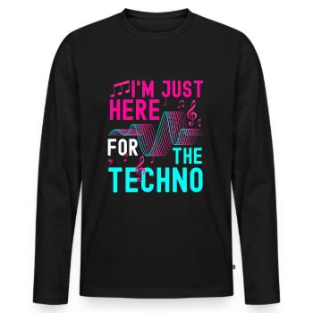 Techno Techno Musik Tanzen Abfeiern - Männer Premium Bio Langarmshirt - Schwarz - Vorne - Nico (187cm)