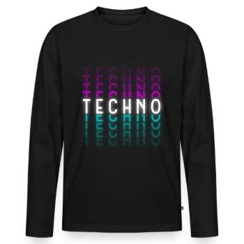 Rave Techno Music Music Dubstep - T-shirt manches longues Premium bio Homme - noir - Devant - Nico (187cm)