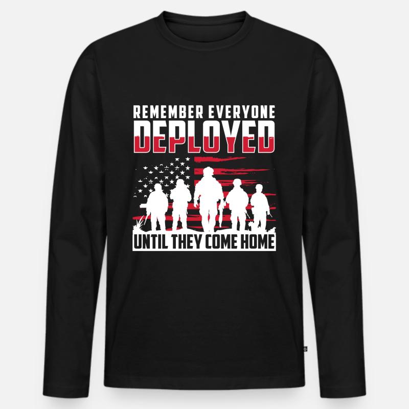 Krieg Armee Frieden - Männer Premium Bio Langarmshirt - Schwarz