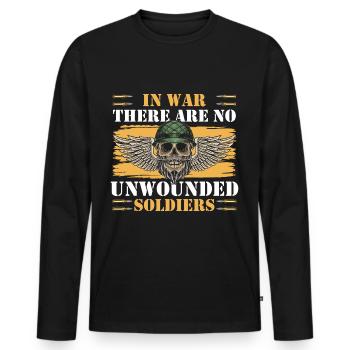 Soldier Freedom Flag - Men's Premium Organic Long Sleeve Shirt - black - Front - Nico (187cm)