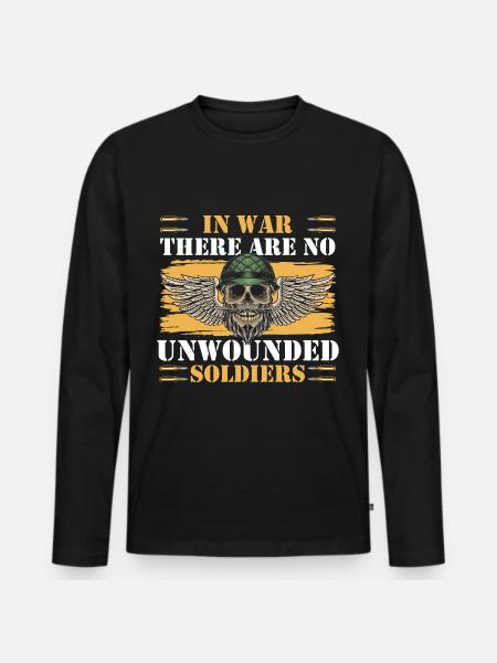 Soldier Freedom Flag - Men's Premium Organic Long Sleeve Shirt - black
