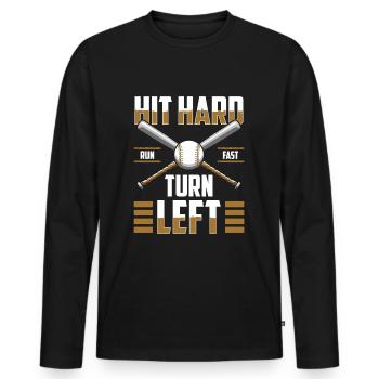 Baseball bat team coach - Men's Premium Organic Long Sleeve Shirt - black - Front - Nico (187cm)