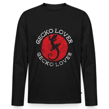 Geckos Tropics Terrarium - Men's Premium Organic Long Sleeve Shirt - black - Front - Nico (187cm)