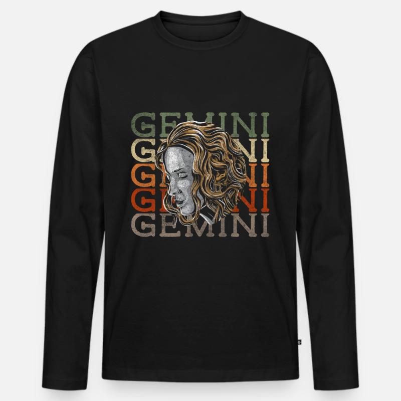 Zwillinge Astrologie Juni Geburtsdatum - Männer Premium Bio Langarmshirt - Schwarz