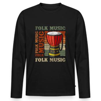 Music, Culture, Concert, Country - Men's Premium Organic Long Sleeve Shirt - black - Front - Nico (187cm)