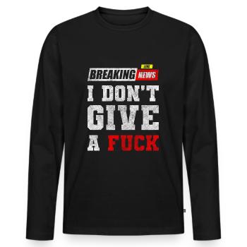 Kein Interesse Gleichgültigkeit - Männer Premium Bio Langarmshirt - Schwarz - Vorne - Nico (187cm)