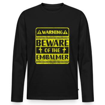 Bestatter Arbeit Sarg Leiche - Männer Premium Bio Langarmshirt - Schwarz - Vorne - Nico (187cm)