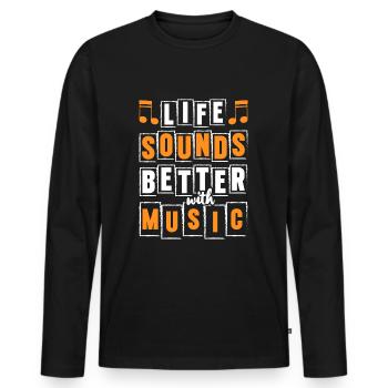 Dj Party Songs Tanzen - Men's Premium Organic Long Sleeve Shirt - black - Front - Nico (187cm)