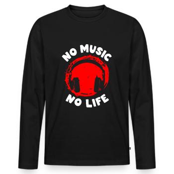 Chansons de fête de DJ - T-shirt manches longues Premium bio Homme - noir - Devant - Nico (187cm)